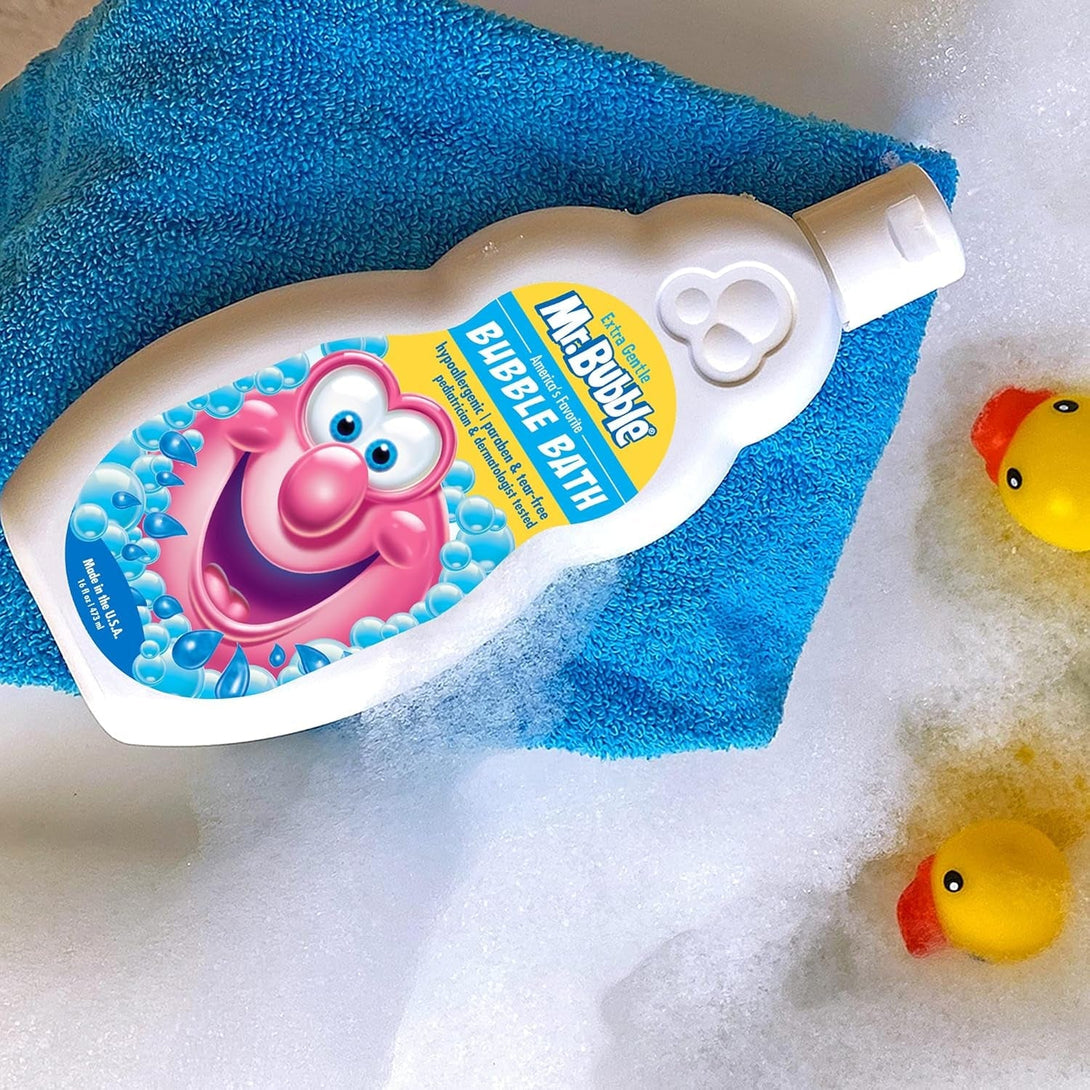 Mr. Bubble Extra Gentle Bubble Bath - Hypoallergenic, Tear Free Bubble Bath Solution Perfect for Sensitive Skin (Pack of 2 Bottles, 16 Fl Oz Each)