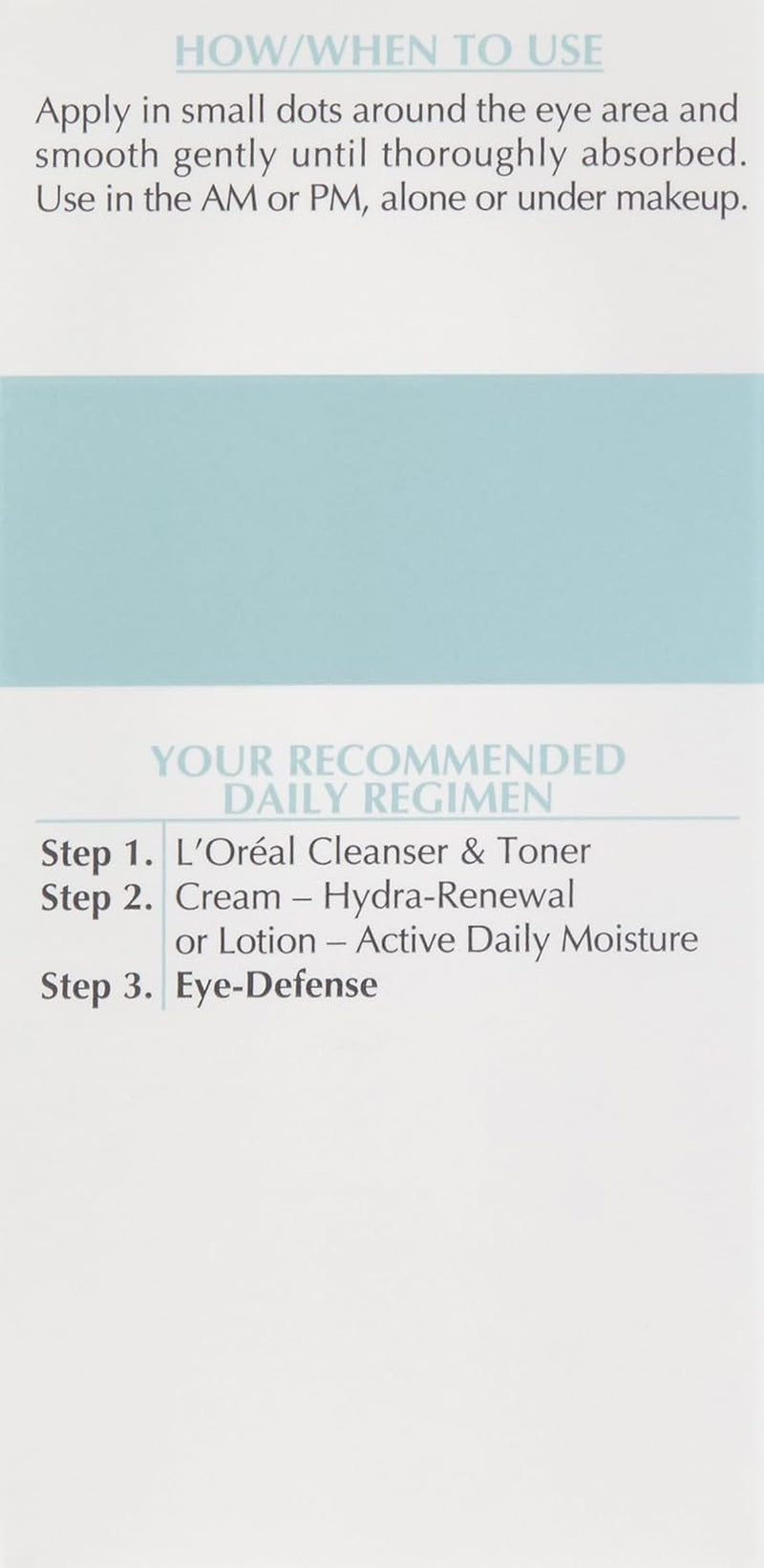 L'Oreal Paris Dermo-Expertise Eye Defense Eye Cream with Caffeine and Hyaluronic Acid 0.5 Oz