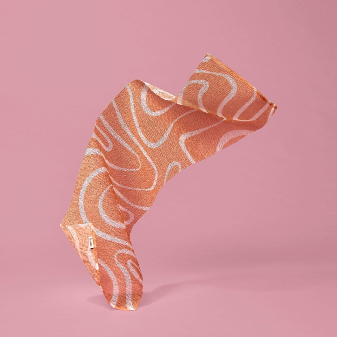 HANNI Extra-Long Shower Scarf, Japanese-Inspired Exfoliating Body Scrubber, Loofah-Like Wash Cloth for Dead Skin Removal