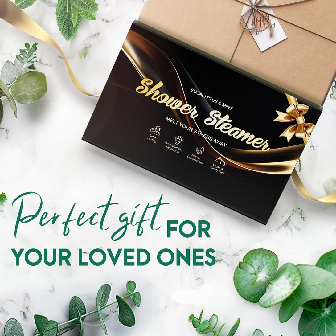 Dad Gifts for Fathers Day from Daughter Son Wife: Eucalyptus Shower Steamers Aromatherapy, 6 Packs Eucalyptus Mint Shower Bombs with Natural Essential, Birthday, Stress Relief Self Care for Men Women
