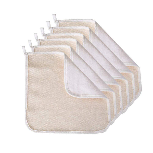 6 Pack Exfoliating Face Body Wash Cloth Towel, Soft-Weave Scrub Towel Beauty Skin Home Massage Bath Cloth for Skin Care, Shower Scrubber