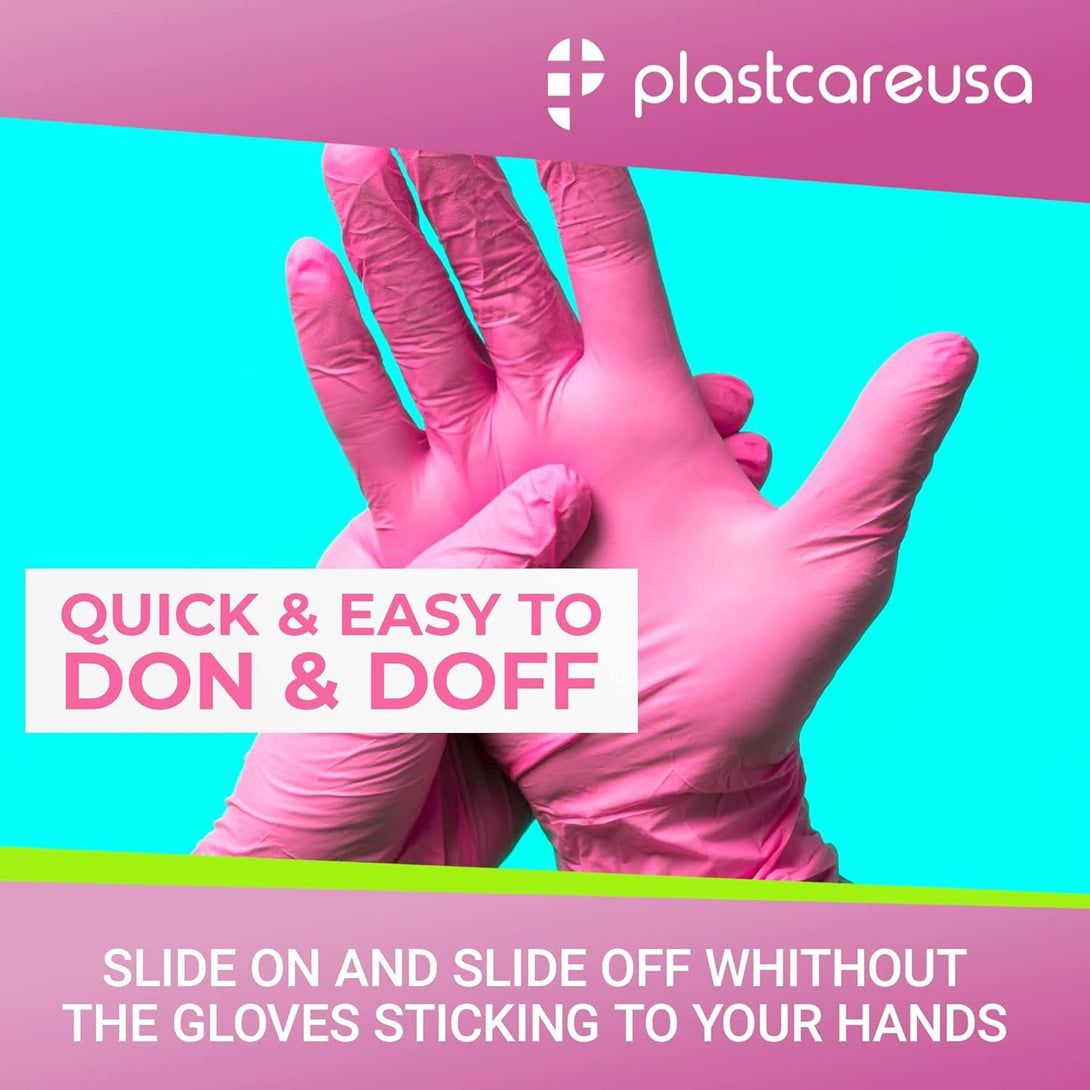100 Nitrile Exam Gloves 3.5 Mil - Latex & Powder Free, Disposable Non-Sterile Protective Gloves by Plastcare