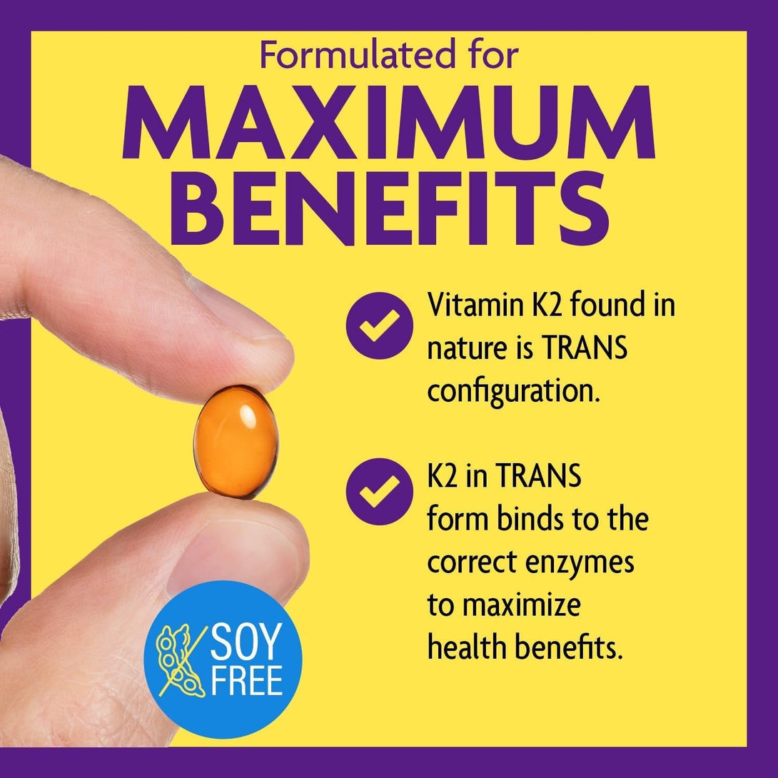 Innovixlabs Full Spectrum Vitamin K2-90 Softgels with 600 Mcg of Trans Form MK7 and MK4 - Supports General Health and Bone Strength - Soy and Gluten Free K2 Vitamin Supplement