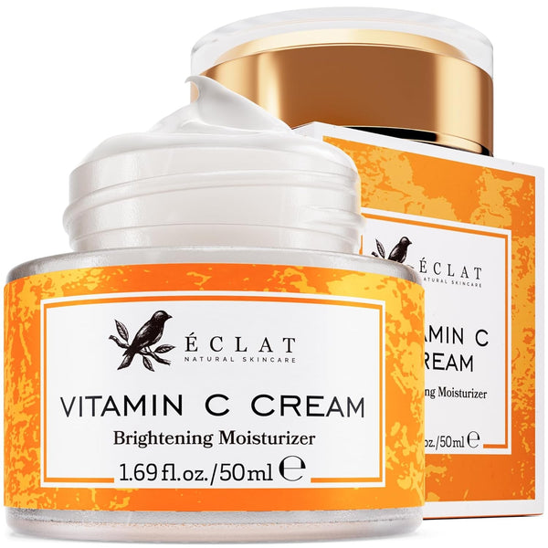 Vitamin C Moisturizer for Face with Hyaluronic Acid & Squalane - Face Brightening Cream - anti Aging, Firming & Hydrating Moisturizer for All Skin Tone 50 Ml