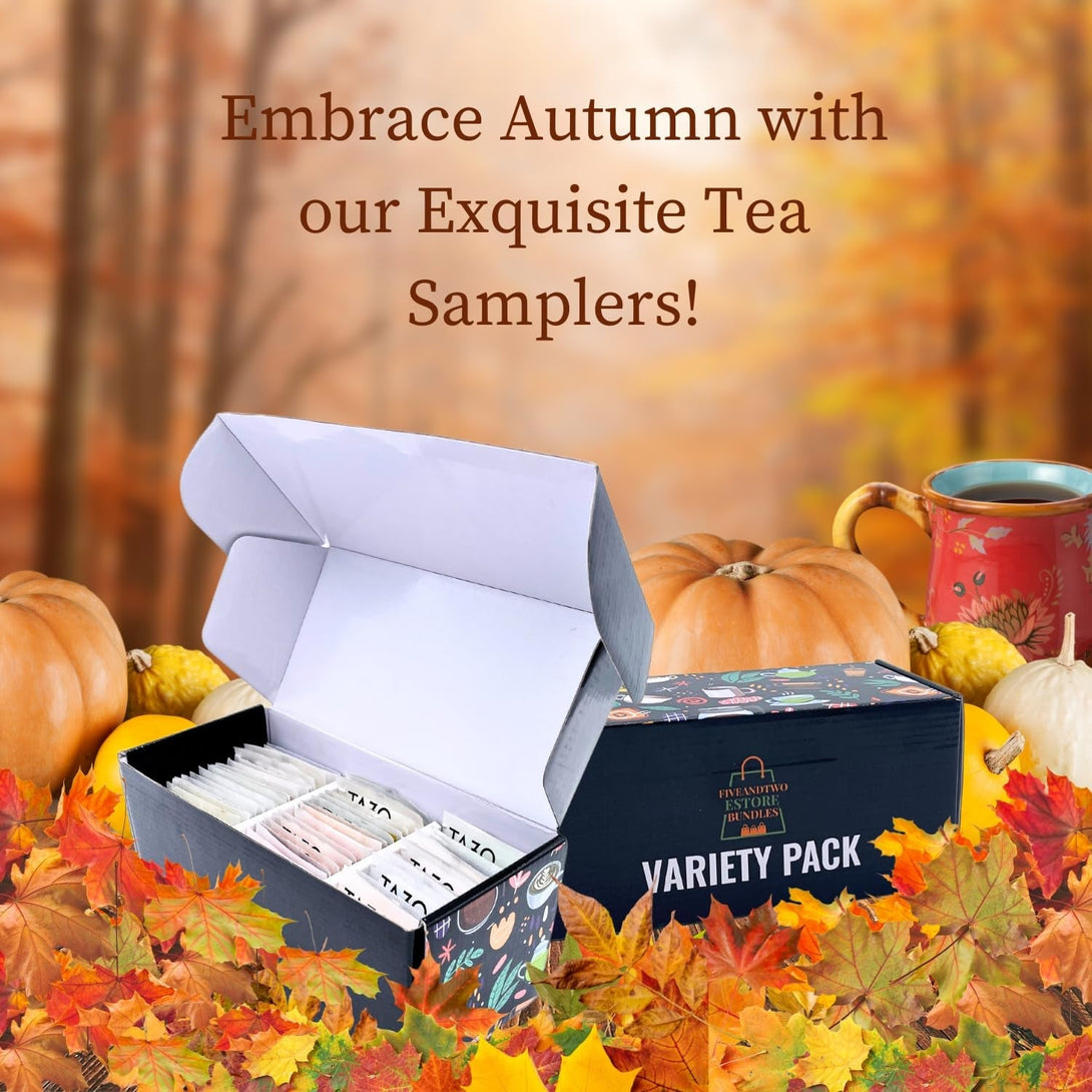 56-Piece Tea Sampler Gift Set – 14 Flavors, Premium Assorted Variety Pack with 10 Honey Sticks & Recipe Ebook – Gift for Tea Lovers, Him & Her