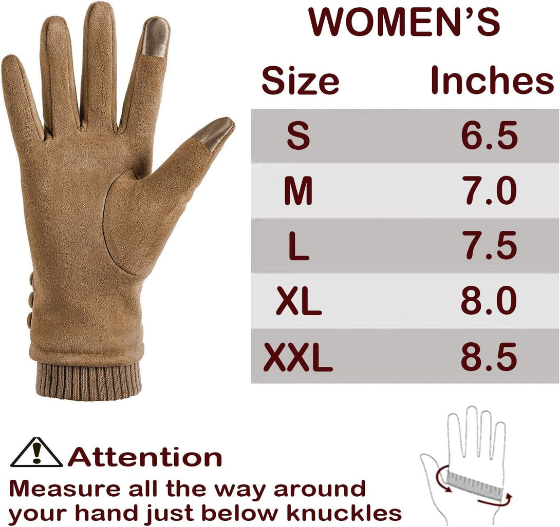 Women'S Winter Touch Screen Texting Phone Windproof Gloves - Fleece Lined, Thick Warm Gloves