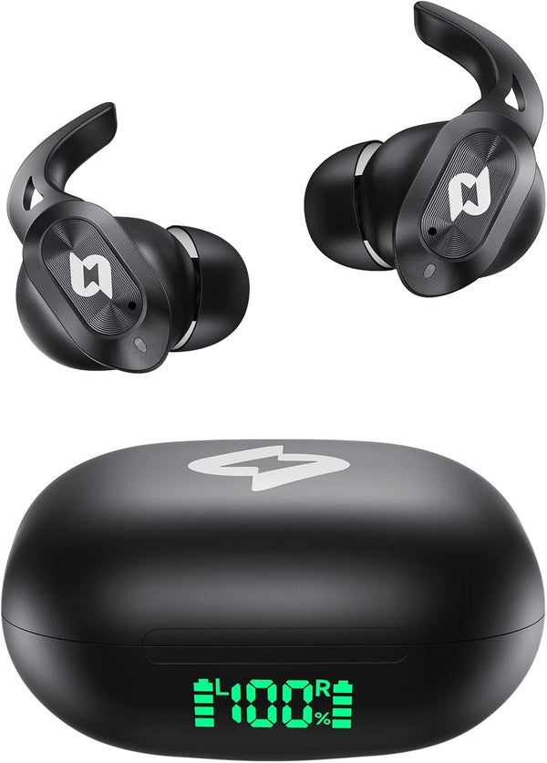 Wireless Earbuds Bluetooth Headphones with Wireless Charging Case 32H Playback LED Display in Ear Earphones Waterproof Ear Buds Built in Mic Stereo Bass for Iphone Samsung Android Sport Workout Gym TV