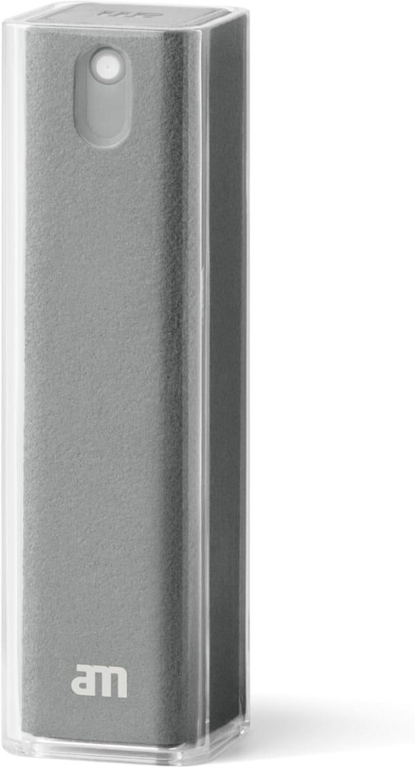 AM X (Grey) Screen Cleaner, All-In-One - Computer, Phone, Ipad, Laptop and Car Screen Cleaner, Refillable Cleaning Spray Portable and Eco-Friendly, 10.5 Ml.