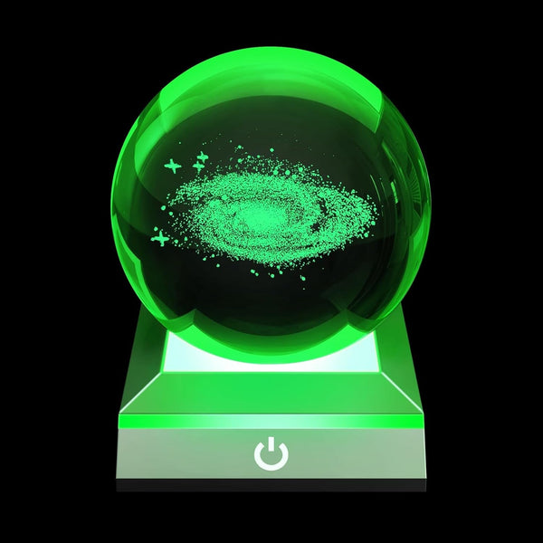 3D Galaxy Crystal Ball Night Light with Colorful LED Light Base, Science Astronomy Space Gifts for Christmas Kids Child Boys Girls Teens Student Classmates Girlfriend Boyfriend