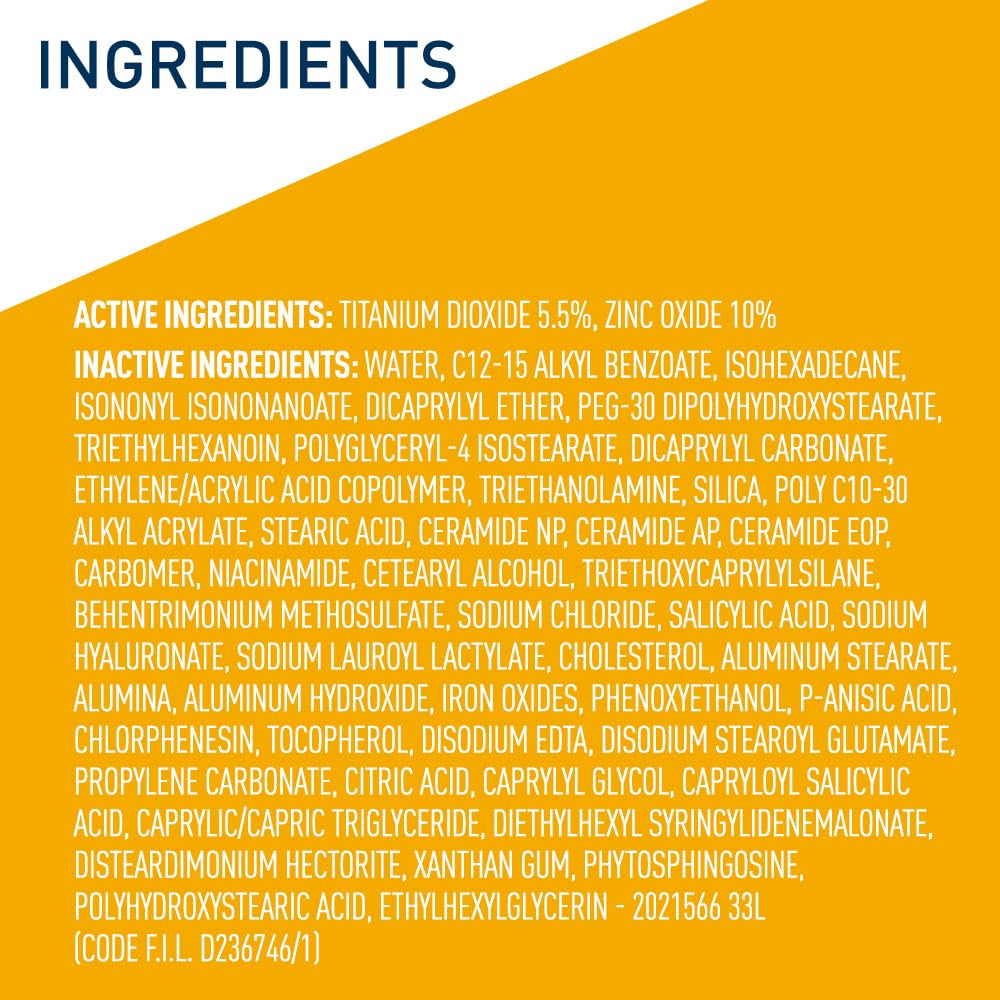 Cerave Hydrating Mineral Sunscreen SPF 30 with Sheer Tint, Tinted Mineral Sunscreen with Zinc Oxide & Titanium Dioxide, Blends Seamlessly for Healthy Glow, Light, 1.7 Oz