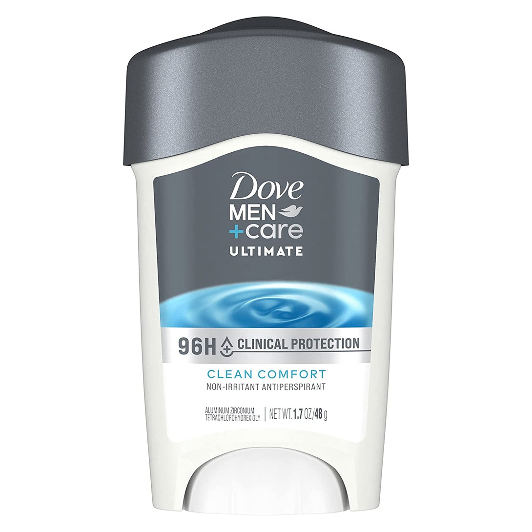 DOVE MEN + CARE Clinical Protection Antiperspirant Clean Comfort Stick for Men 96-Hour Sweat and Odor Protection Clinical Strength Antiperspirant with 1/4 Moisturizing Cream 1.7 Oz