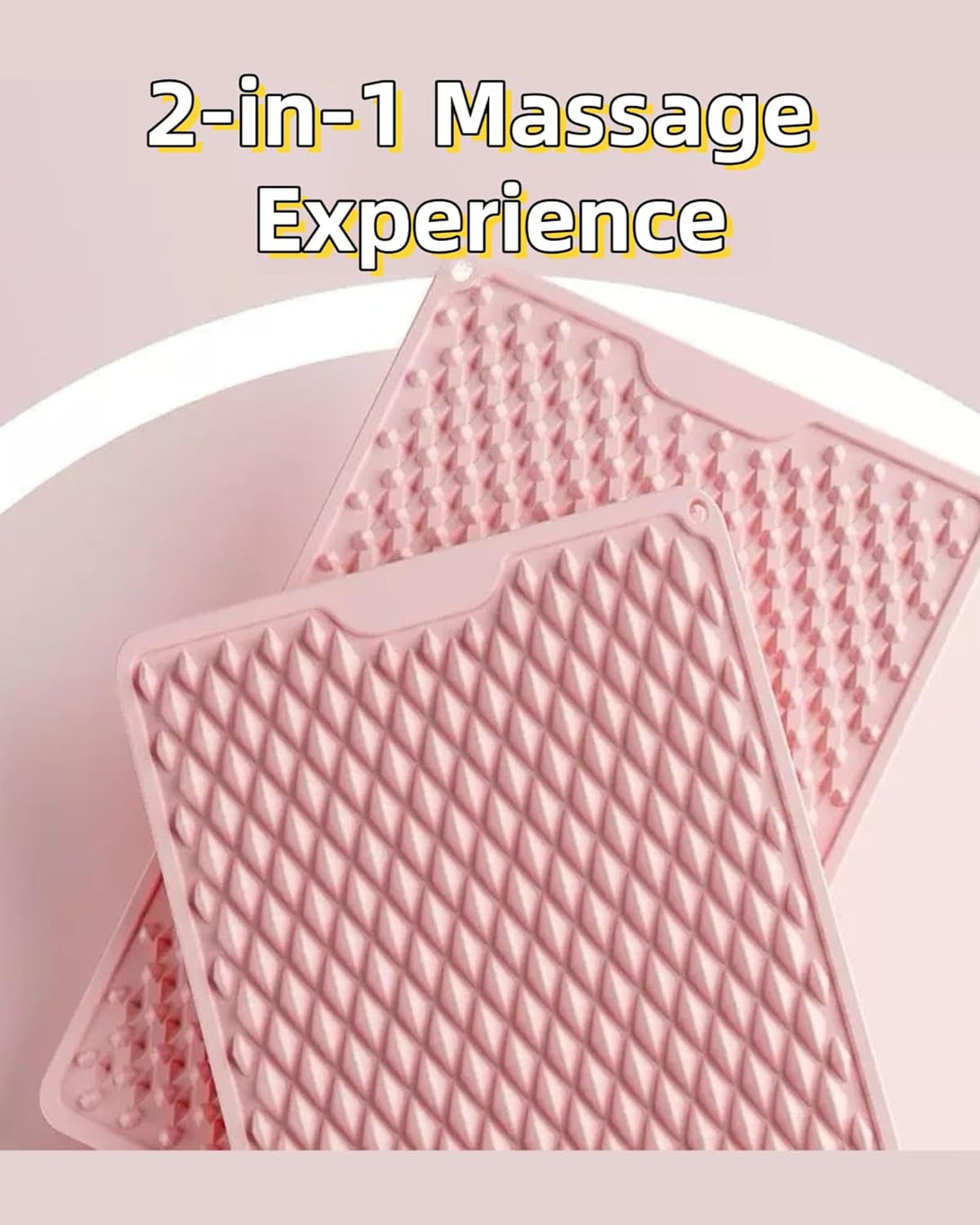 Silicone Acupressure Foot Massage Mat – Dual-Sided Reflexology Mat with Star & Diamond Bumps, Washable Relief Pad for Plantar Fasciitis, Heel Pain, Standing Desk – Connectable Design (Pink, M)