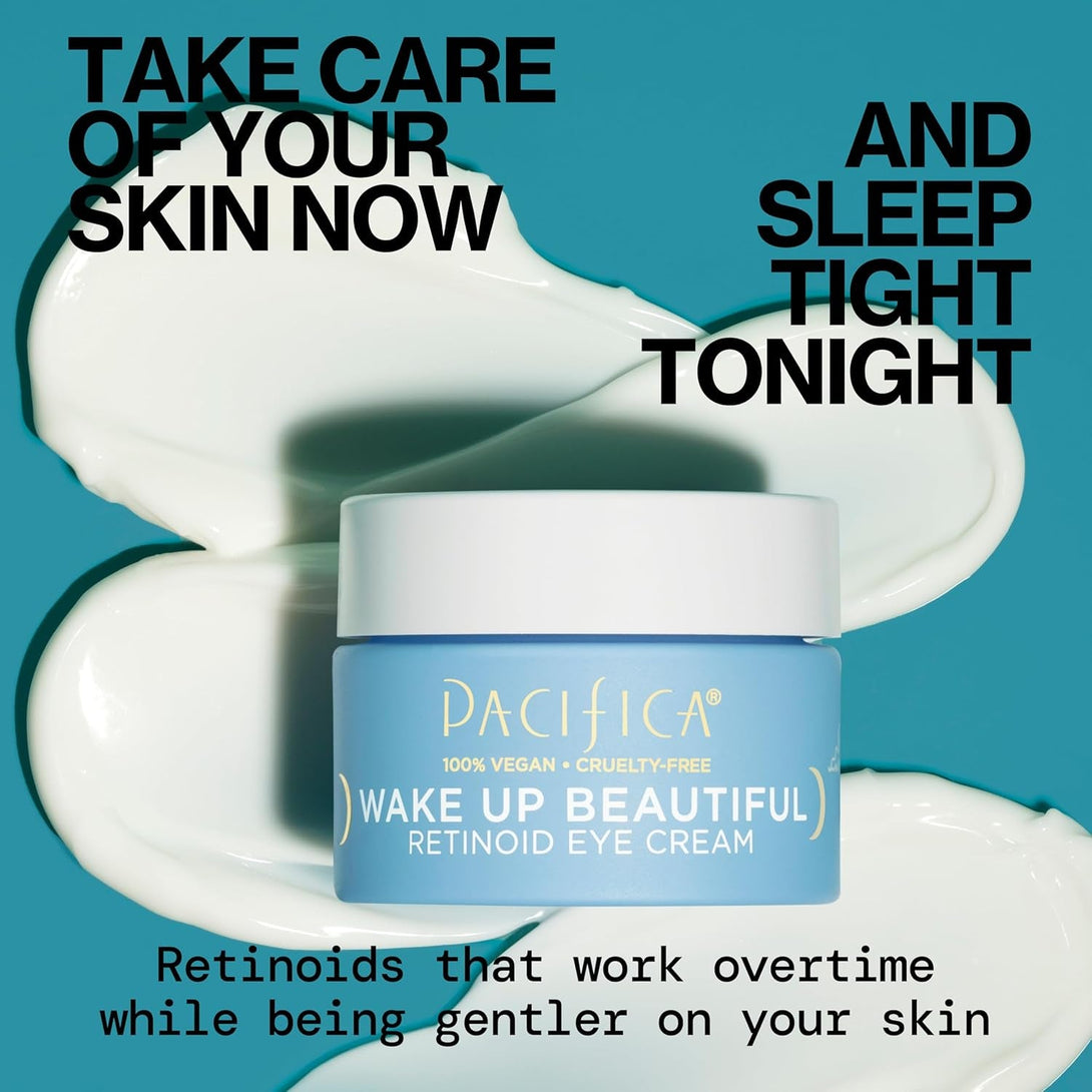 Pacifica Wake up Beautiful Retinoid Eye Cream – Anti-Aging under Eye Cream for Fine Lines & Wrinkles, Infused W/ Retinoid, Melatonin & Mushrooms for Puffiness, Dark Circles & Eye Bags Daily Treatment