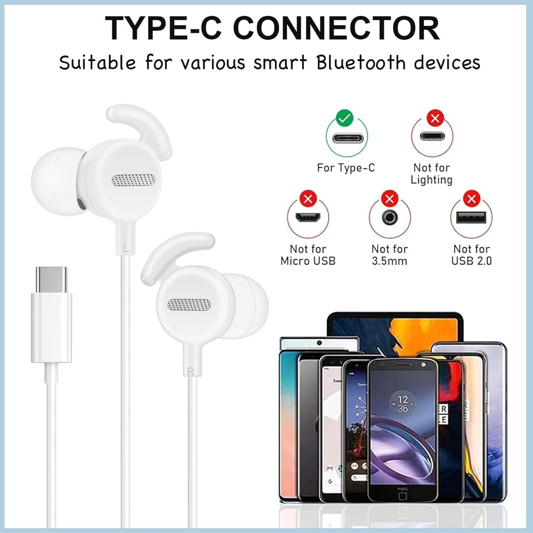 Type C Headphones in Ear Headsets for Iphone 15 15Pro 15 Pro Max Earphones Wired,Iphone16 16 Por Max Headphones Wired with Mic & Remote Control Compatible with Most Type C Jack Devices