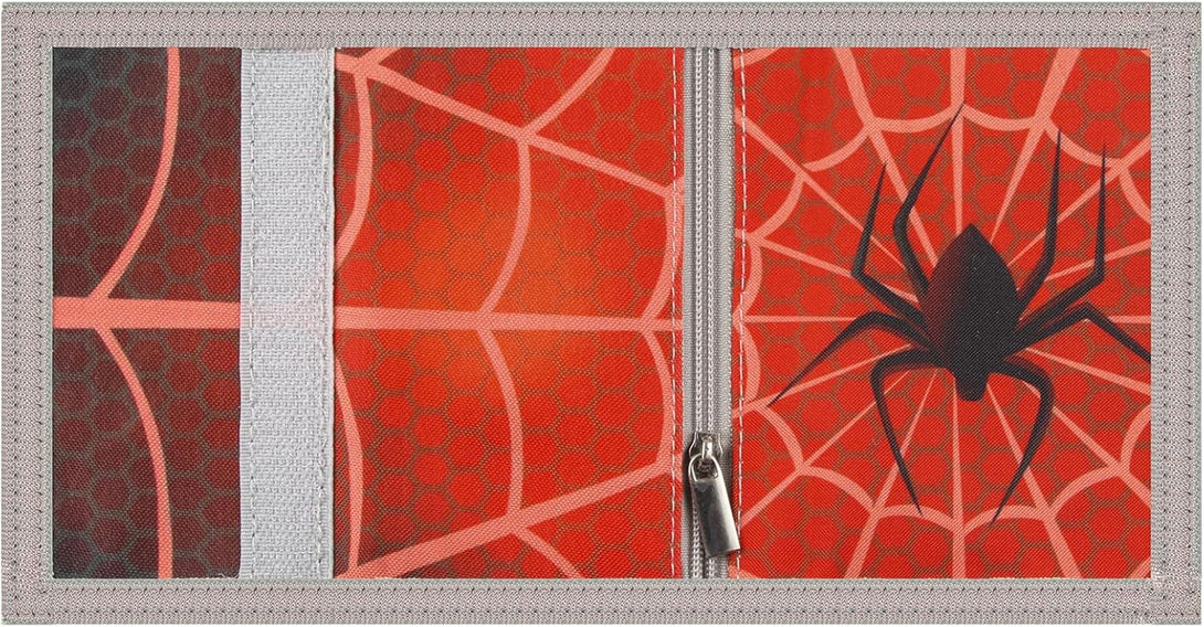 Kids RFID Wallet for Boys & Girls - Magic Sticker, Toddler Wallet with Coin Pocket - Spider Design for Christmas/Birthday Gift