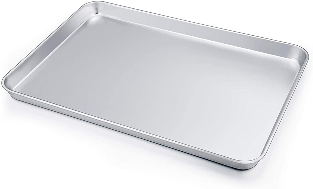 P&P CHEF 16 Inch Baking Cookie Sheet, Oven Pan Tray Stainless Steel Sheet Pan for Kitchen, Oven Bakeware for Multi Uses, Shiny Look & Dishwasher Safe, Healthy & Heavy Duty, 1Pc