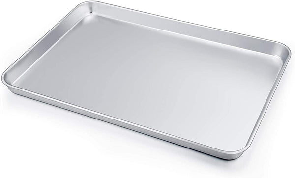 P&P CHEF 16 Inch Baking Cookie Sheet, Oven Pan Tray Stainless Steel Sheet Pan for Kitchen, Oven Bakeware for Multi Uses, Shiny Look & Dishwasher Safe, Healthy & Heavy Duty, 1Pc