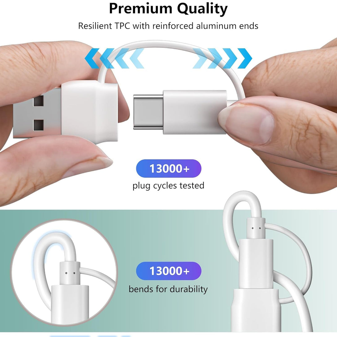 5-In-2 Multi Charging Cable for Apple Watch Charger: USB A/C Input, Lightning/Type C/Micro/Mini B/Wireless Output, Compatible with Iphone 15-13, Iwatch 1-9, Galaxy S23-22, 4FT (White)