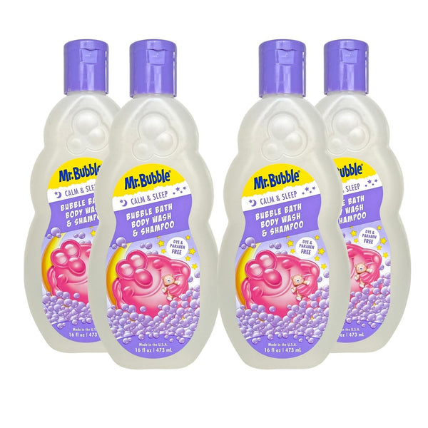 Mr. Bubble Calm and Sleep 3In1 Bubble Bath, Body Wash & Shampoo, 16 Oz., Pack of 4
