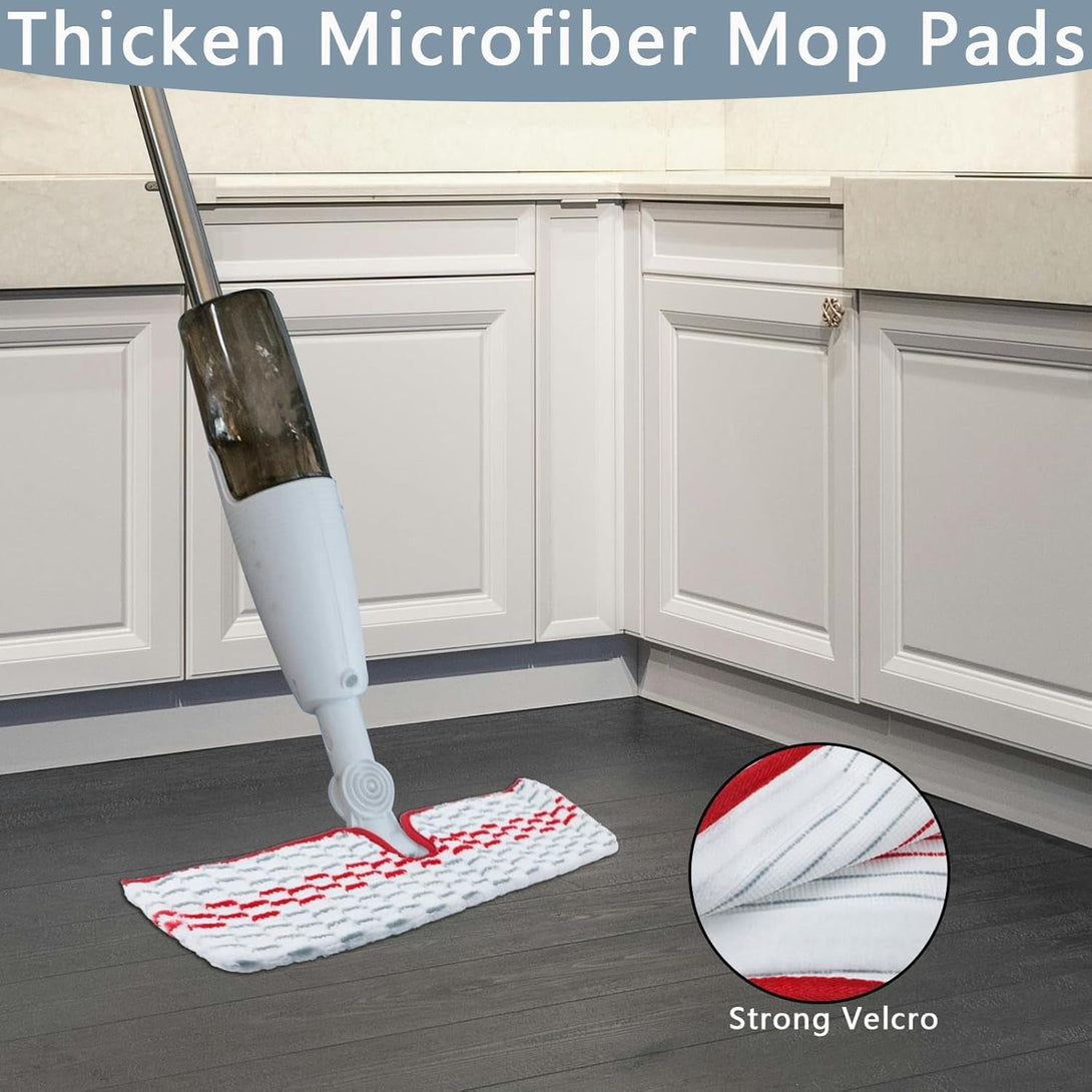 4 PCS Microfiber Refill Spray Mop Pads Compatible with O-Cedar Promist MAX, Washable Reusable Mop Refills Pads, Dual-Action Washable Flip Mops Pads Replacement for All Surface Floor Cleaning