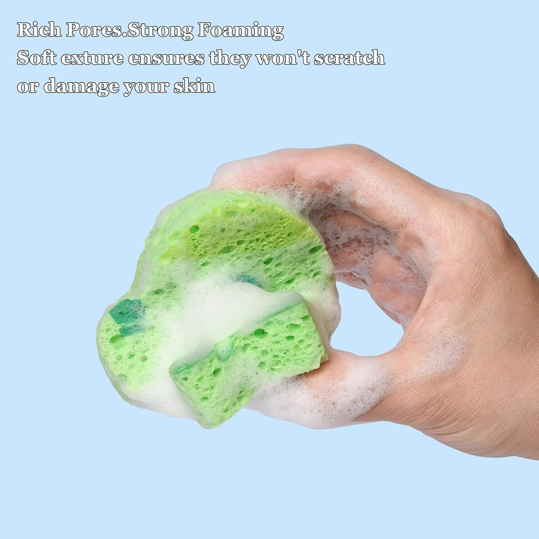 4 PCS Cartoon Car Bath Sponge for Kids,Transportation Cute Shape Compressed Cellulose Shower Sponges for Baby,Soft and Funny