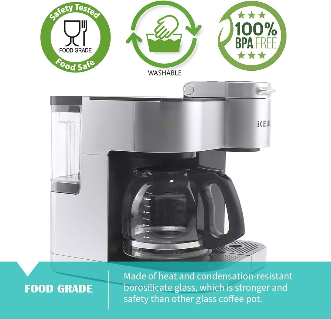 12-CUP Glass Replacement Coffee Carafe ONLY for KEURIG K-DUO Single Serve & Carafe Coffee Maker | NOT the K-Duo Essentials Model