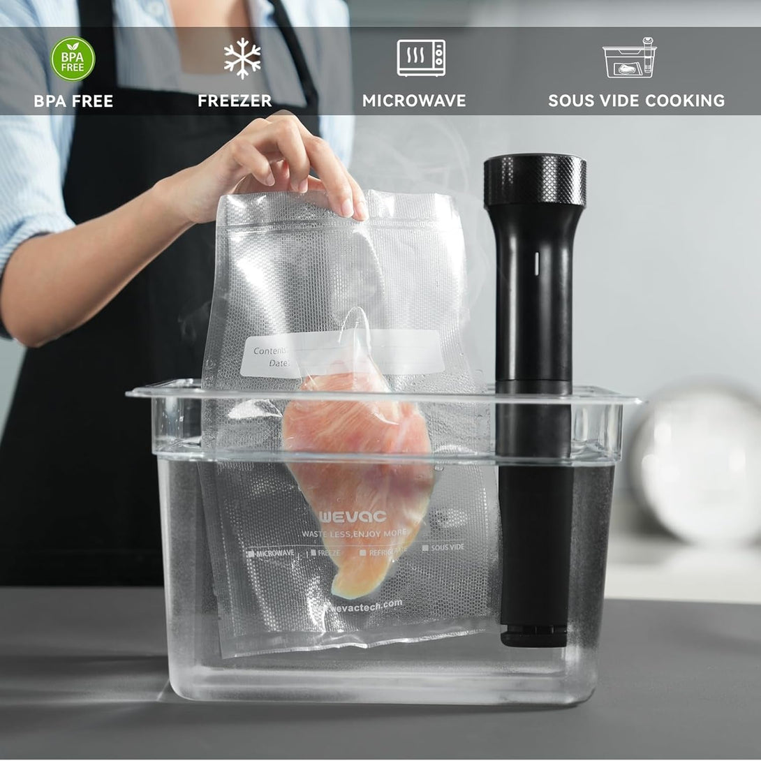 Wevac Vacuum Sealer Bags 11X50 Rolls 2 Pack for Food Saver, Seal a Meal, Weston. Commercial Grade, BPA Free, Heavy Duty, Great for Vac Storage, Meal Prep or Sous Vide