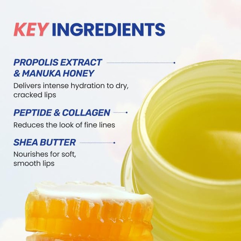 CNP Honey Lip Butter Mini Set – Propolis Lipcerin™ Travel-Size (4 Flavors), Hydrating Overnight Manuka Lip Balm & Mask, 12Hrs Long-Lasting Moisture, Gifts for Women, Korean Skincare