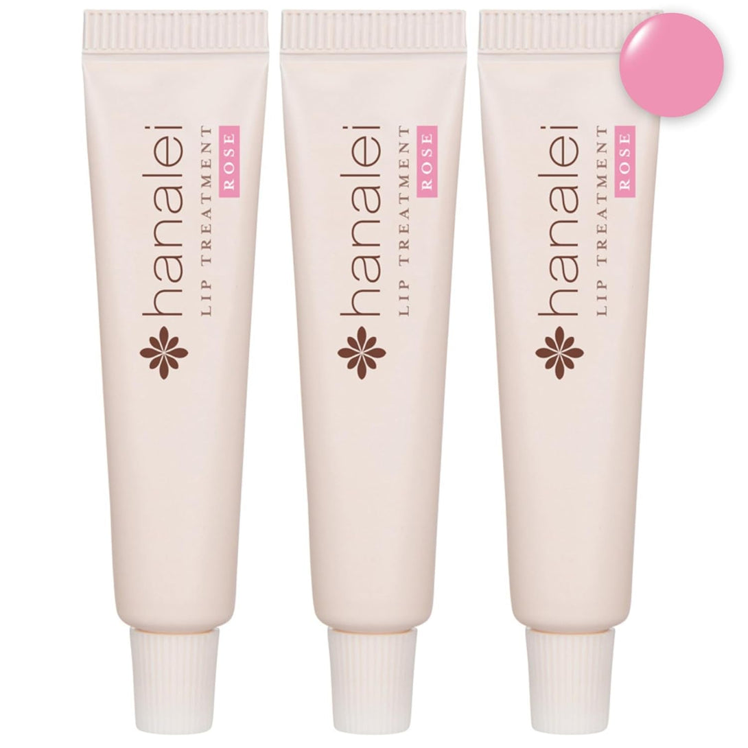 Hanalei Hydrating Lip Treatment Balm – Cruelty-Free, Paraben-Free Moisturizer for Severely Dry, Chapped Lips – Kukui Oil, Shea Butter & Grapeseed Oil –Rose Tint, Travel-Size 3-Pack (5G X 3)