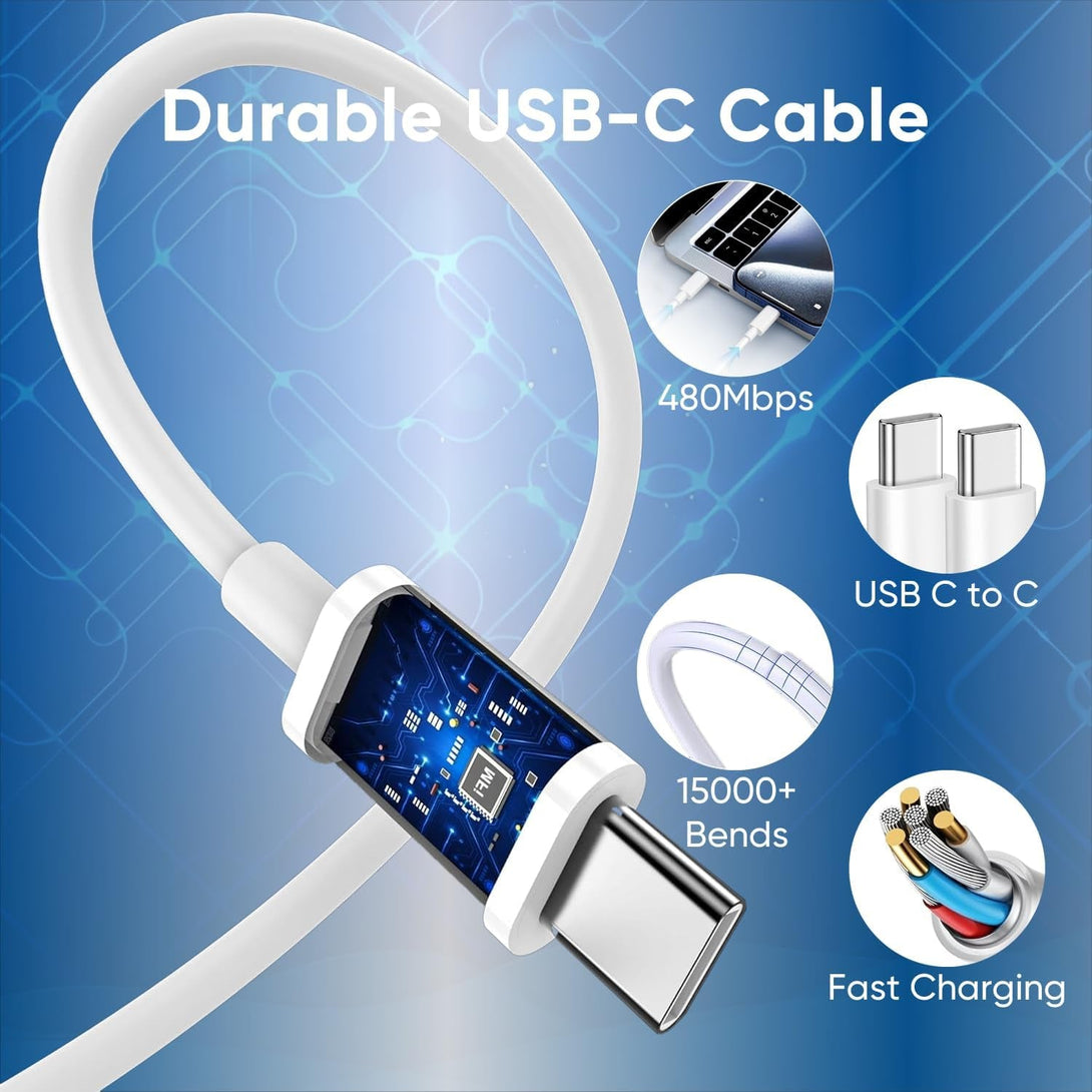 30W USB C Fast Charger Compatible Iphone 16/16 Plus/16 Pro/16 Pro Max/Iphone 15/15 Pro Max/Ipad Pro/Airpods, PD USBC Fast Charging Block Wall Plug with 10FT Type C to C Cable
