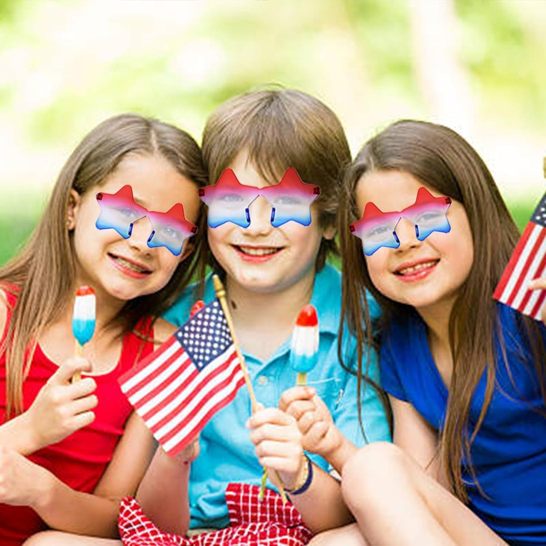 4Th of July Glasses with Red White and Blue Style for Independence Patriots Labor Day American USA Flag Sunglasses