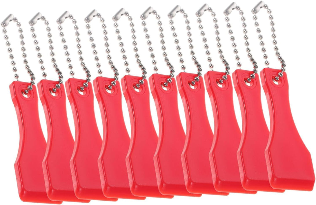 10Pcs Red Lottery Ticket Scraper Lottery Ticket Scratcher Sticker Label Remover Plastic Small Scraper Shovel Shape Lottery Scratcher Lottery Scraper with Keychain, Health and Household