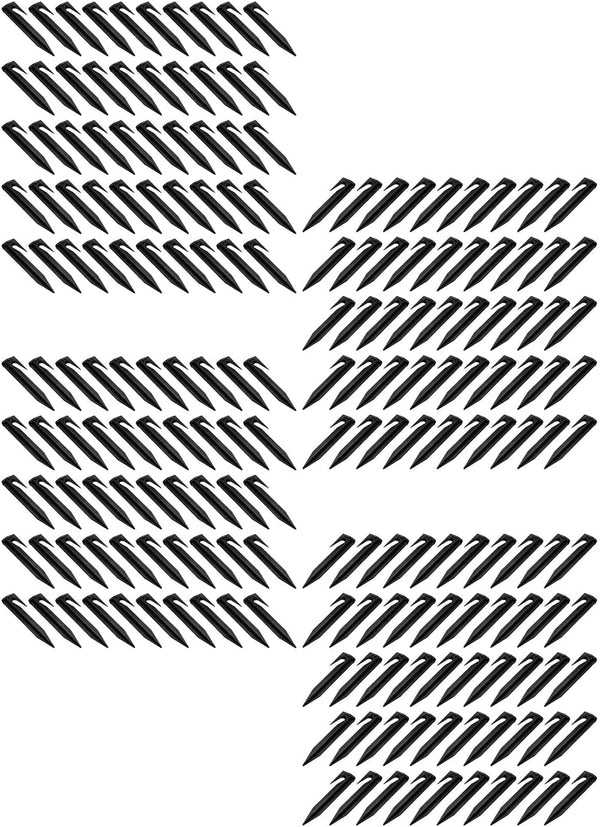 200X 3.3 Boundary Wire Stake Lawn Plastic Tent Pegs Landscape Staples for Robomow Mower Husqvarna Automower Pet Fence for Use in Garden Lawn, Black