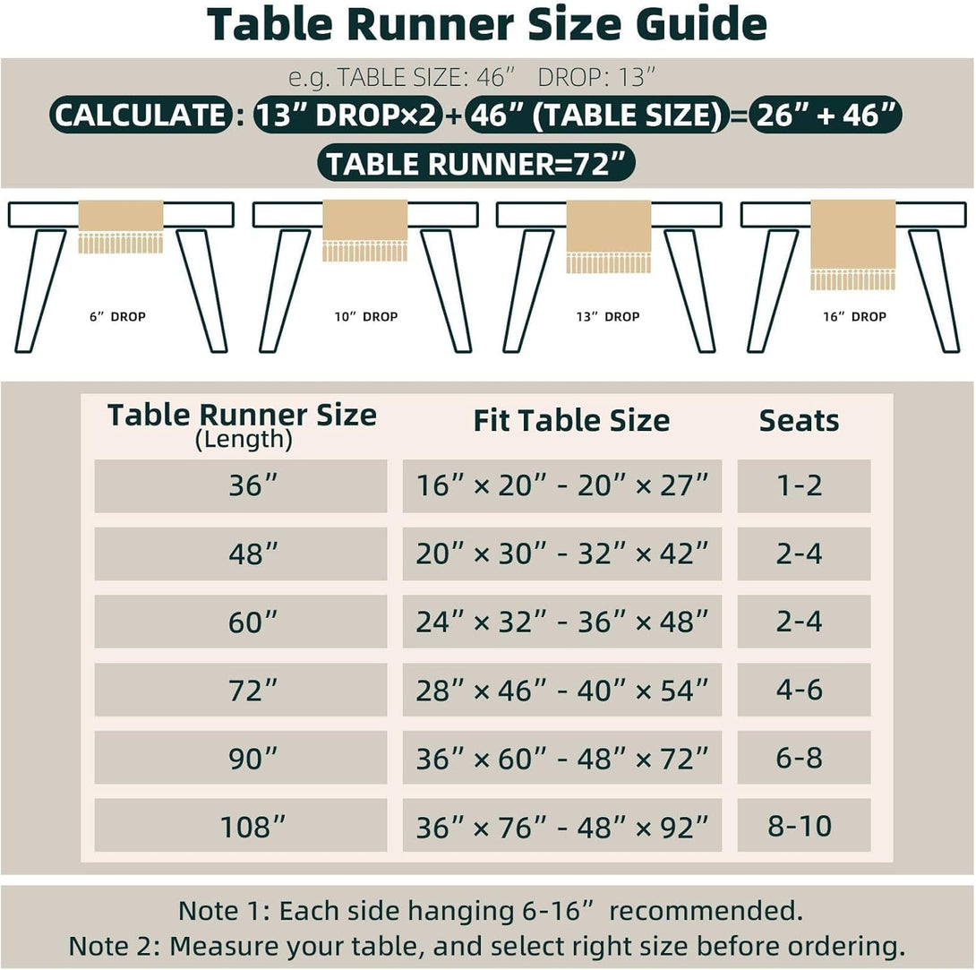 FEXIA Boho Table Runner for Summer Home Decor with Tassels 72 Inches Long Farmhouse Rustic Table Runner Macrame Burlap Table Decoration for Living Room Bridal Shower(12X72 Inches)