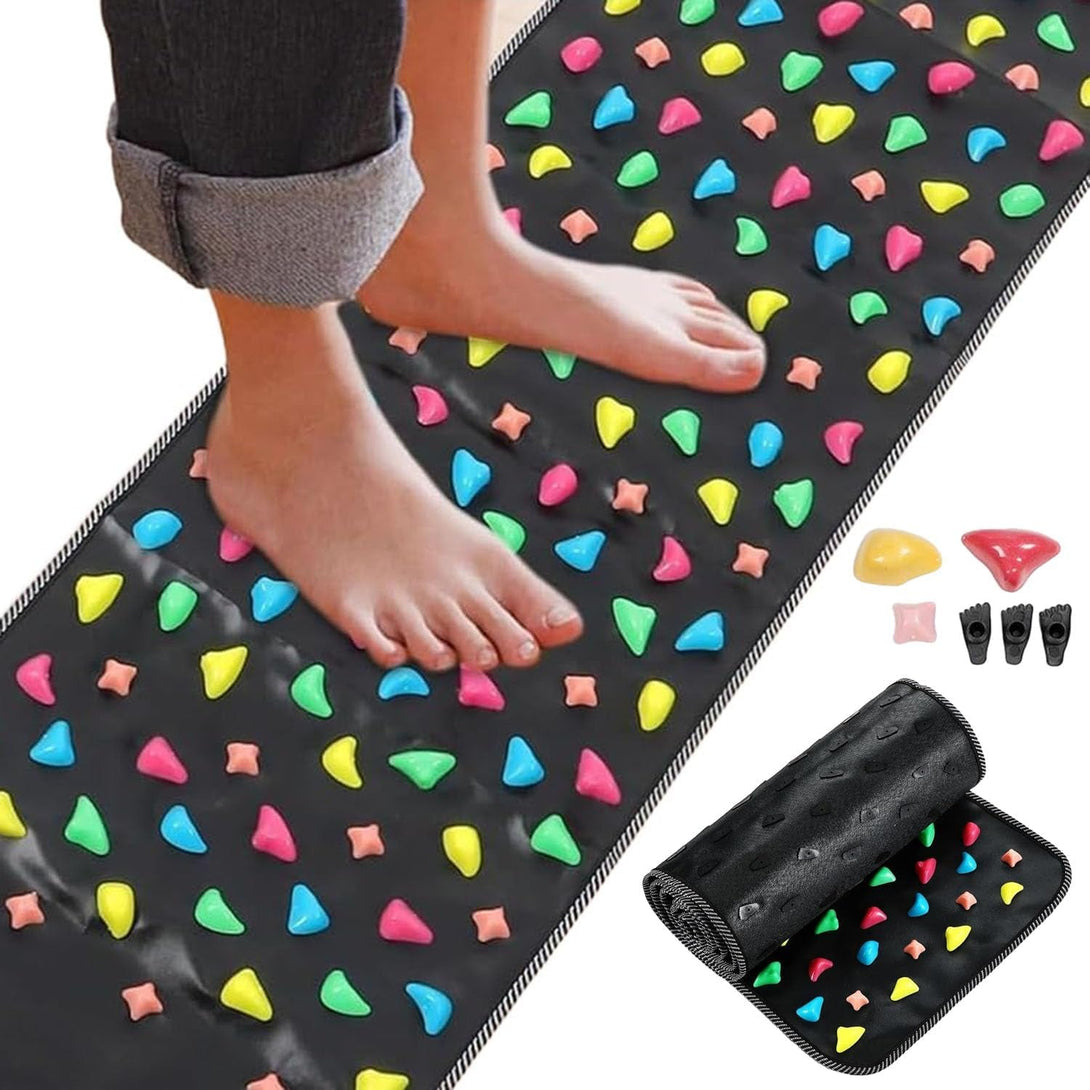 Funvalley Surperfect Foot Massage Mat with Reflexology Stones - Acupressure Walking Path for Pain Relief & Circulation, 68.9" X 13.78" Non-Slip Mat for Elderly, Office Workers, Students