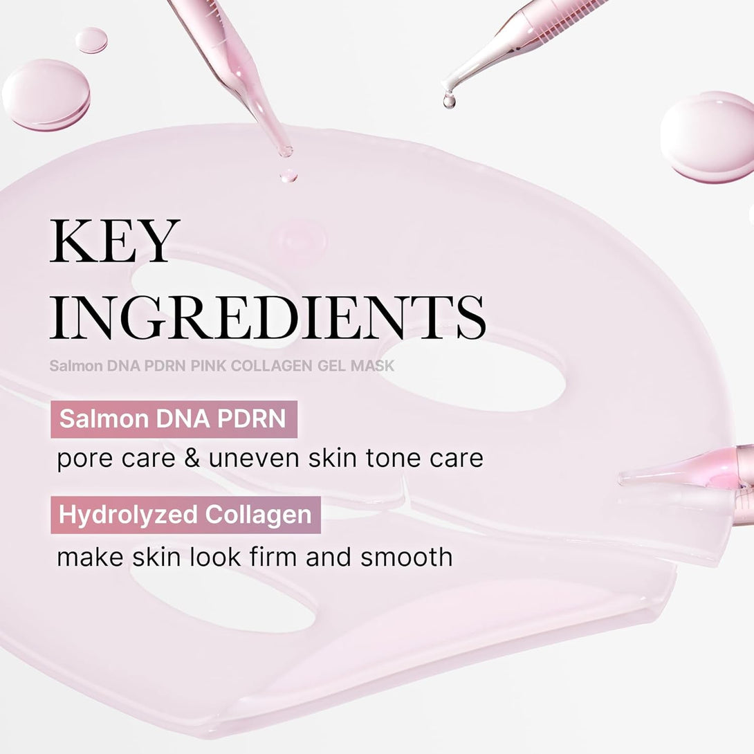 Medicube Salmon DNA PDRN Pink Collagen Jelly Gel Mask | Overnight Face Mask for Glass Glow Skin- Elasticity, Hydrating, Firming and Moisturizing | Korean Skincare, 28G, 4Ea