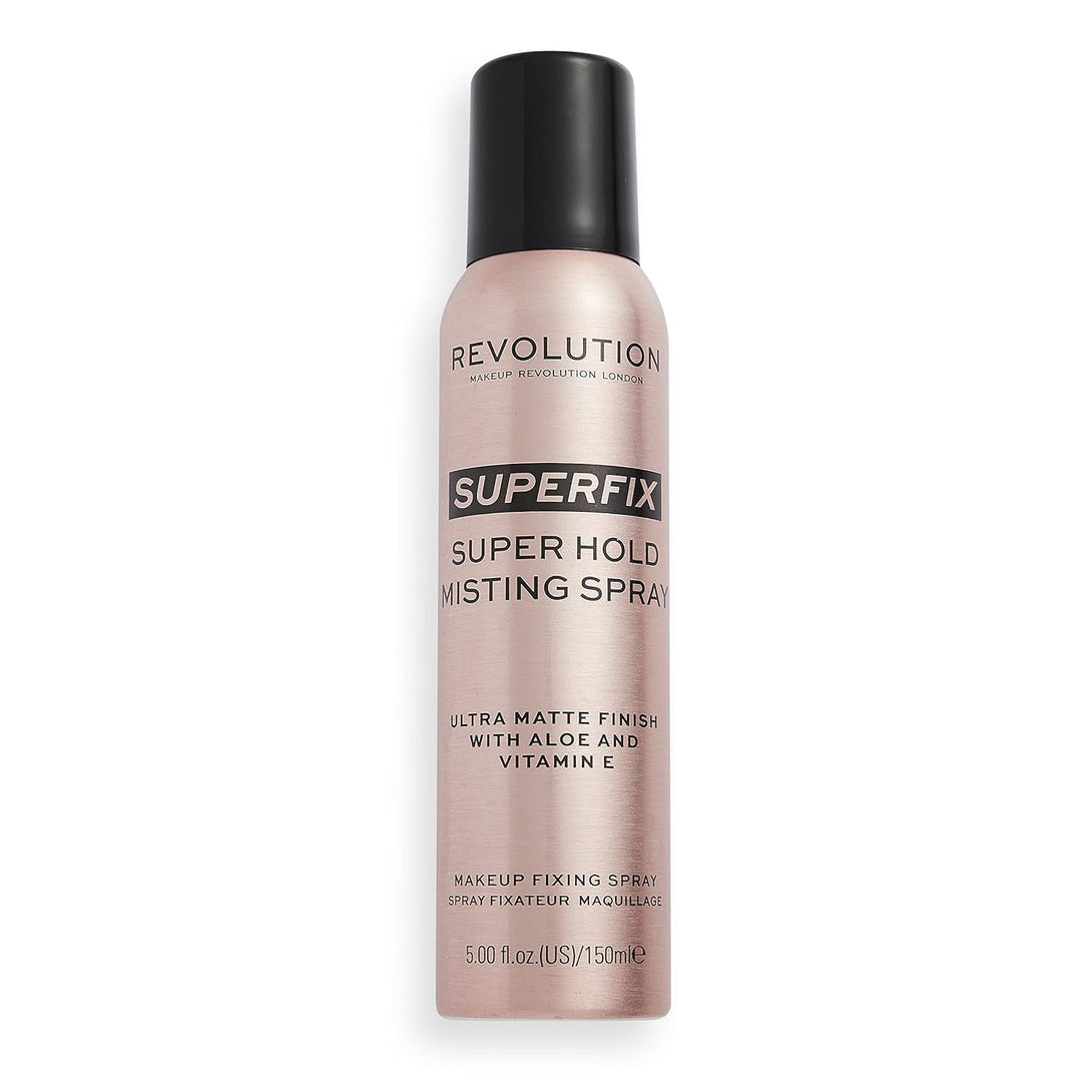 Revolution, Superfix Misting Makeup Setting Spray, Ultra-Matte & Shine-Free Finish, Long-Lasting & Lightweight Mist, Infused with Vitamin E, 5 Fl Oz