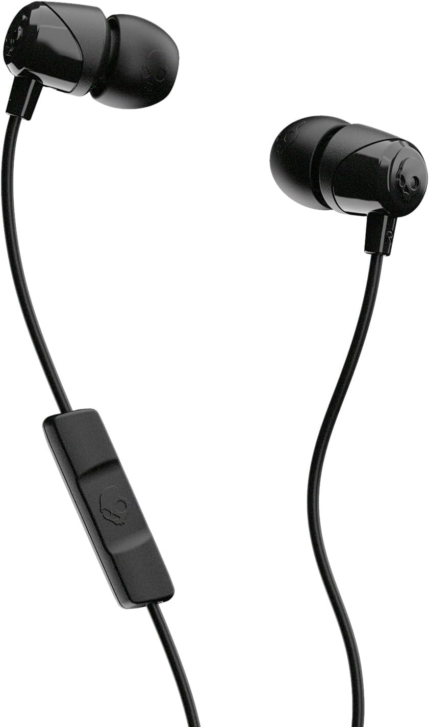 Skullcandy Jib Wired Earbuds with 3.5Mm Plug, Noise Isolating Fit, Built-In Microphone Call and Track Control, Convenient for Travel - Black