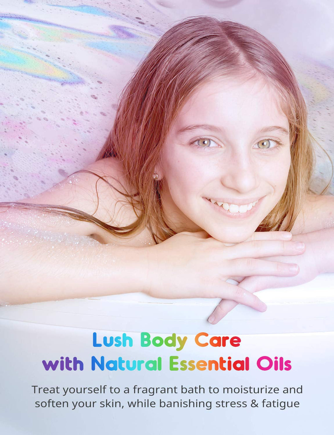 Cloud Rainbow Bath Bombs for Kids Girls, 3 XXXL Handmade Bath Bombs (6 Oz Each), Natural & Organic Kids Bath Bombs with Surprise Colors Inside, Perfect Birthday Gifts for Women