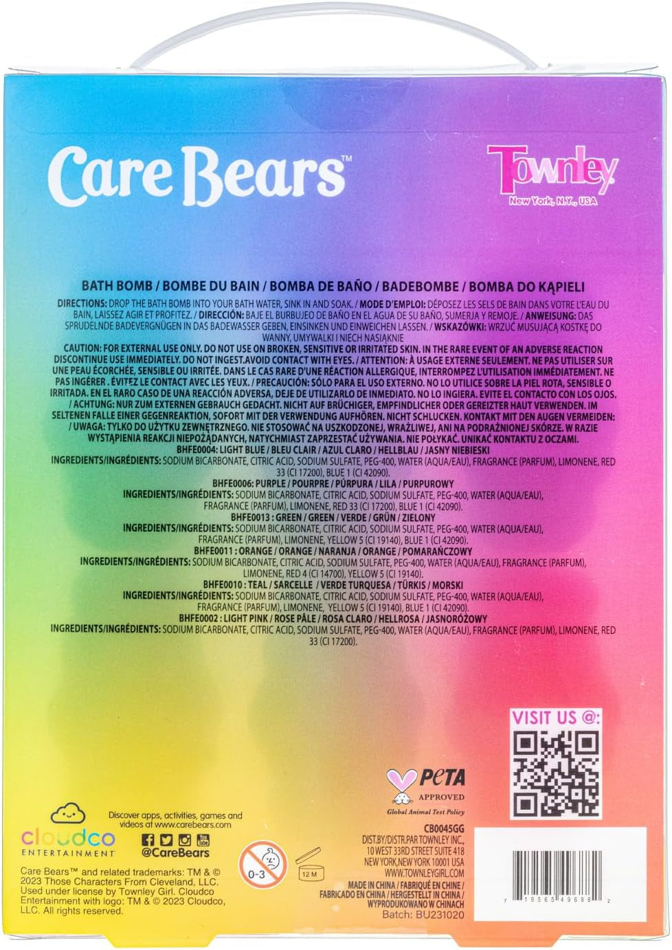 Care Bears 6 Pack Bubblegum Scented Bath Bombs - Ages 3+ Character Molded Bath Bombs – Fun & Bright Colors - Great Birthday Gifts, Stocking Stuffers, Slumber Parties, Spa Days & More by Townley Girl