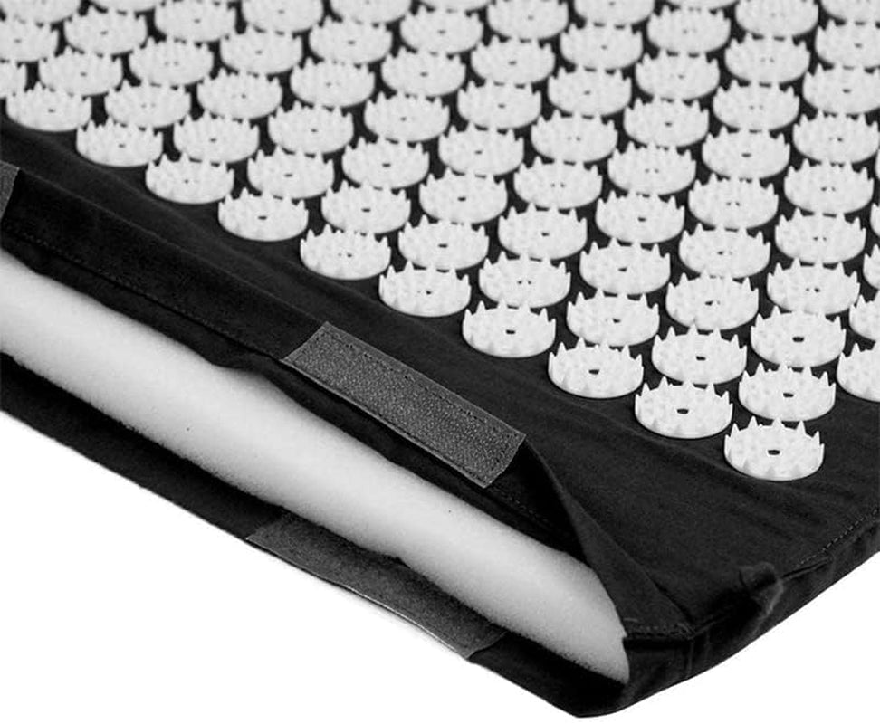 Acupressure Mat and Pillow Set Lengthen Pure Cotton Detachable Massage Pad with Same Color Carry Bag for Exercise Muscle Relaxation Fatigue Stress Reduction'S HSA Eligible. (Grey)