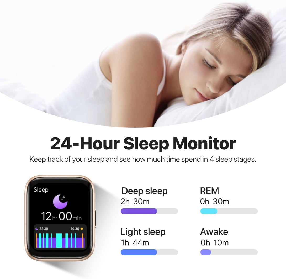 Smart Watch for Men Women - Answer/Make Calls/Quick Reply/Ai Voice Assistant, 1.83" for Android Iphone Samsung Compatible IP68 Smartwatch Blood Oxygen Heart Rate Fitness Tracker (Pink, 1.83")