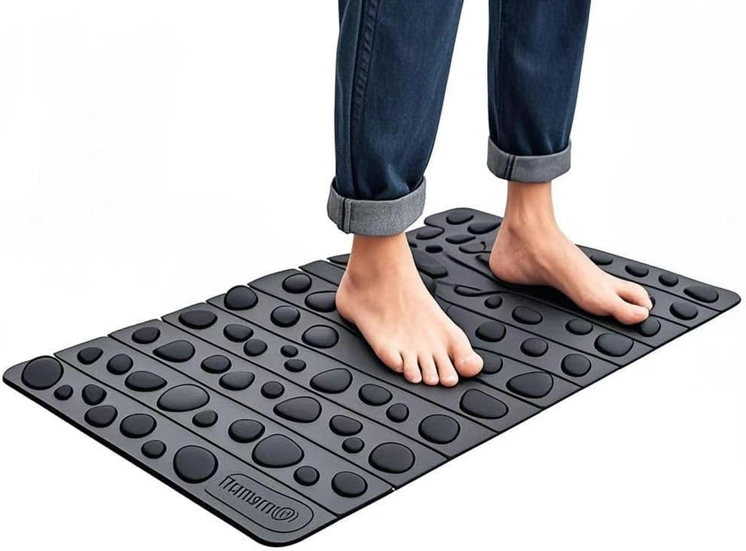 Foot Relief Massage Mat - Non-Electric Acupressure Pad for Office & Home Use - Ergonomic Reflexology Mat for Plantar Fasciitis, Heel Pain Relief - Durable Rubber Floor Mat for Men/Women
