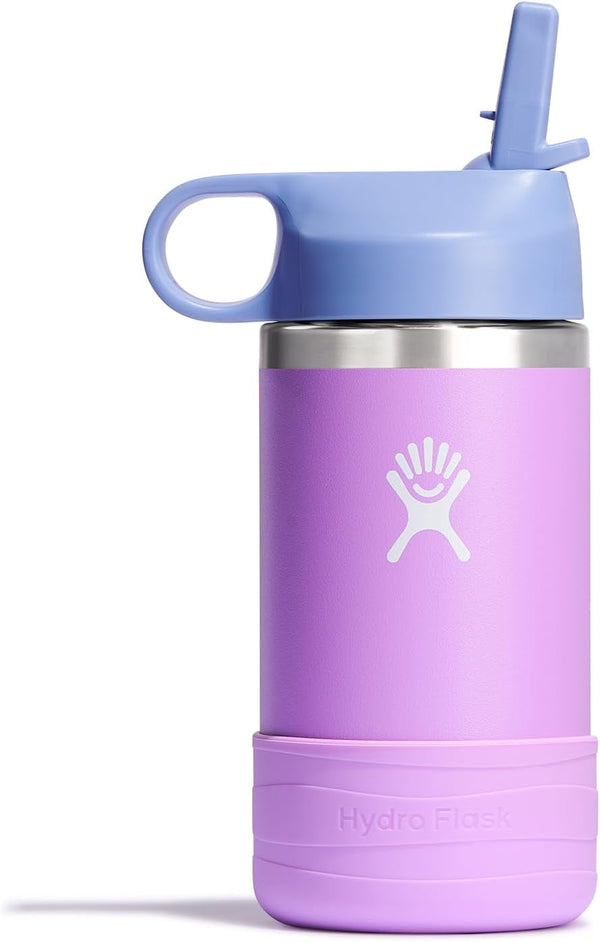 HYDRO FLASK Kids Water Bottle Jr. Stainless Steel Insulated with Straw Cap for Water, Milk, Juice, School, Camp, Sport, Play and Lunch, Easy to Clean, Leak-Resistant