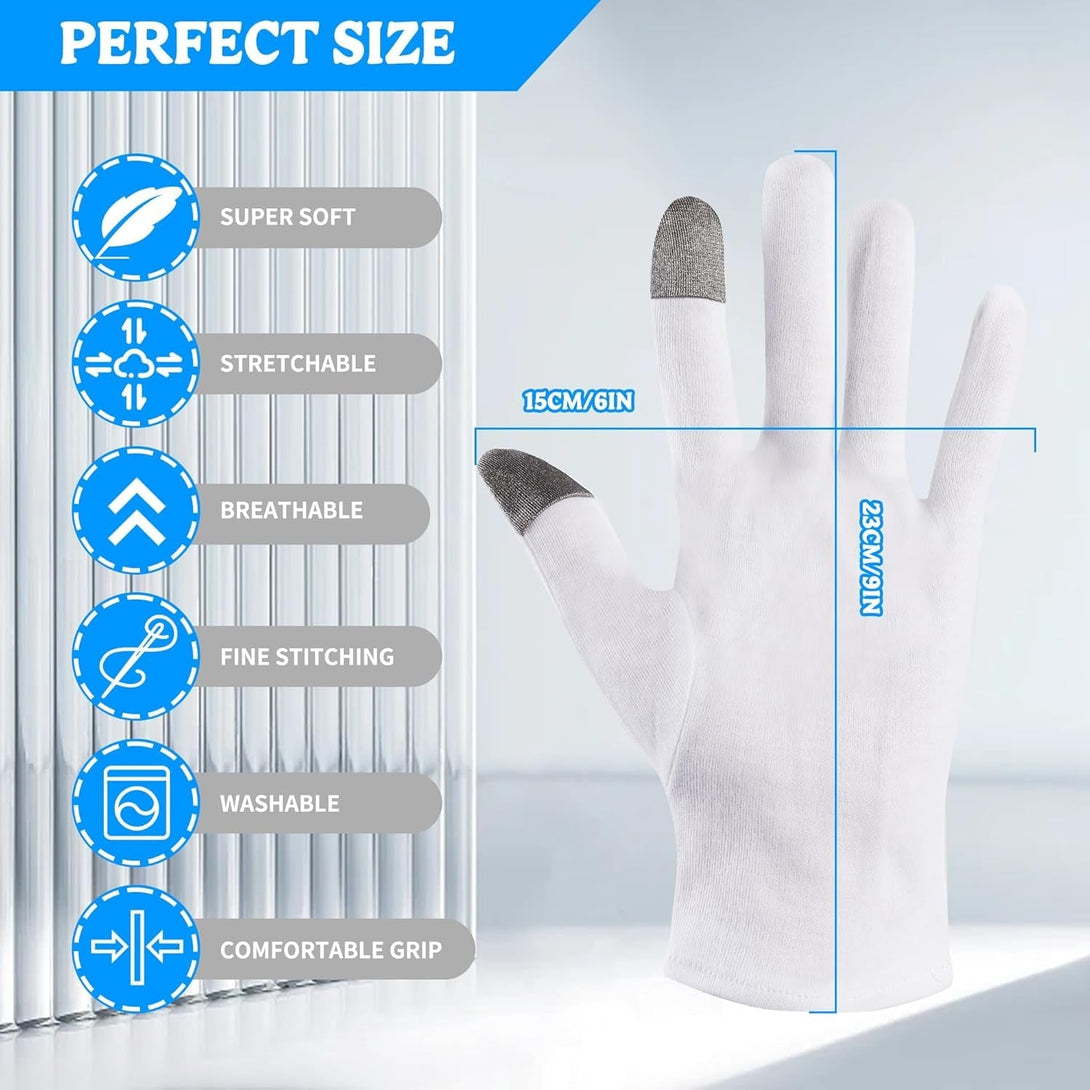 3 Pairs Touch Screen Moisturizing Gloves,Cotton Moisturizing Gloves Overnight,Cotton Gloves for Dry Hands Sleeping,Eczema Gloves for Women,Repair Rough Cracked Dry Chapped Hands Skin.…
