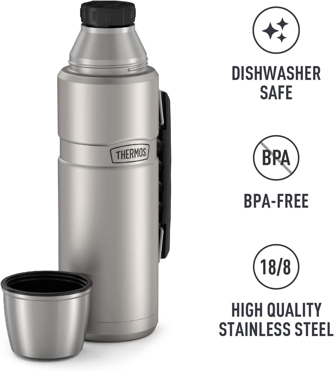 THERMOS Stainless King Vacuum-Insulated Beverage Bottle, 40 Ounce, Matte Stainless Steel