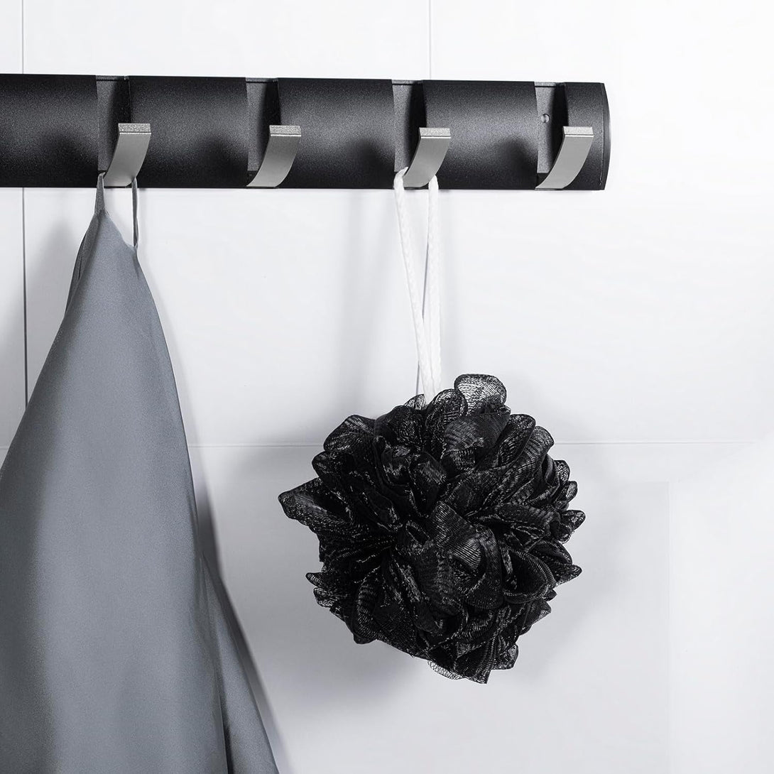 Loofah Sponge Xxl-100G 4 Pack, Bath Sponge Soft Mesh Shower Puff Loofah for Men, Exfoliating Body Scrubber for Women, Shower Accessories (Black)