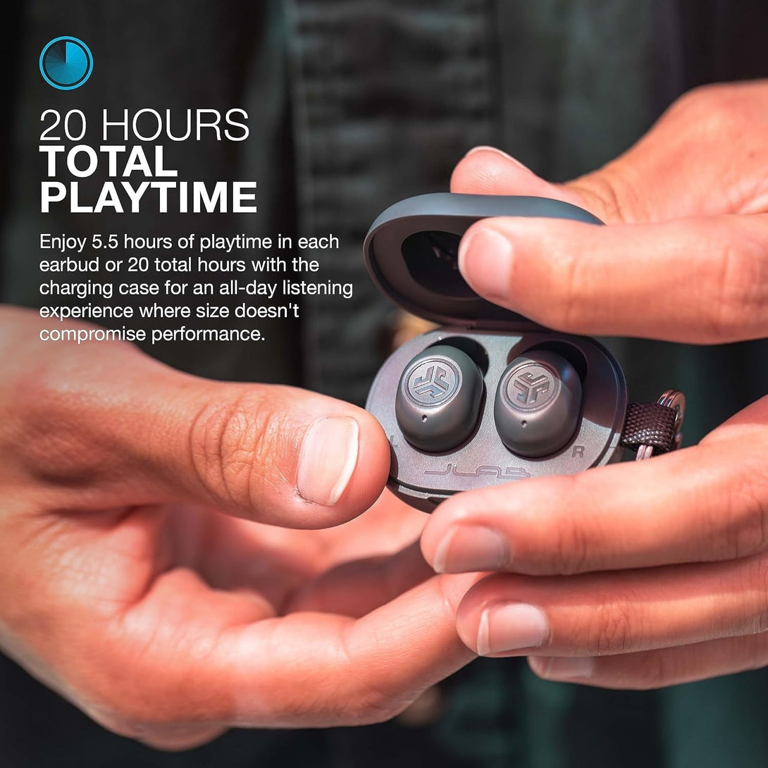 Jlab Jbuds Mini True Wireless Bluetooth Earbuds + Charging Case, Sage, IP55 Sweat and Dust Proof, Bluetooth Multipoint, Be Aware Audio, 3 EQ Sound Settings, Crystal Clear Calls