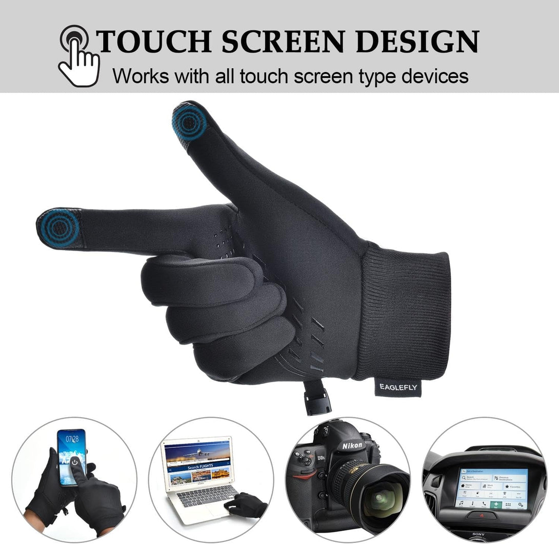 Winter Gloves Women Men Waterproof Warm Gloves with Touch Screen Fingers Thermal Glove for Men Women Running Riding Cycling Driving Windproof Water Resistant