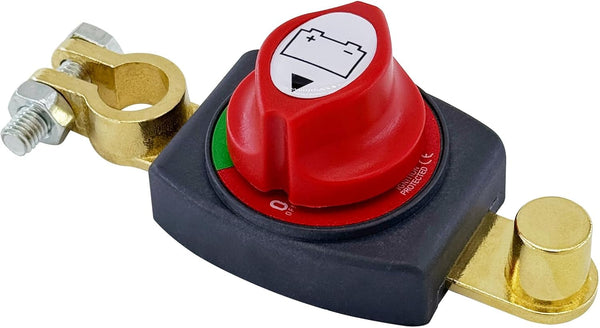 Ampper Top Post Battery Disconnect Switch, 12-48 V Battery Power Cut Master Switch Disconnect Isolator for Car, Vehicle, RV and Boat (Negative, On/Off)